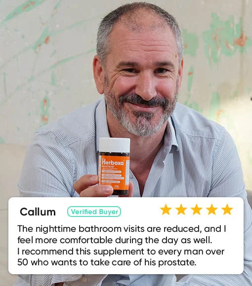 Herboxa Prostate product review: "The night time bethroom visits are reduced, and I feel more comfortable during the day as well. I recommend this supplement to every man over 50 who wants to take care of his prostate."